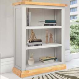 Bomporto 3 Shelf Light Grey Bookcase - Wilko - thumbnail 1
