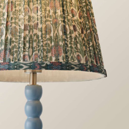 ValueLights Floral Pleated Shade Pastel Blue Bobbin LED Table Lamp with Bulb - Size: 49 x 25 x 25cm - Wilko - thumbnail 6