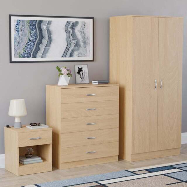 VIDA DESIGNS Riano Pine 3 Piece Bedroom Furniture Set - Wilko - image 1