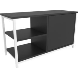 Decorotika Muskegon Single Door and 2 Open Shelf White and Anthracite TV Unit - Size: 51 x 90 x 36cm - Multi - Wilko - thumbnail 4