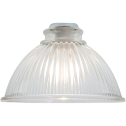 Happy Homewares American Diner Clear Glass Shade with Ribbed Lines 2 Pack - Size: 10 x 17 x 17cm - Wilko - thumbnail 5