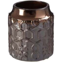 Premier Housewares Gold Zircon Small Ceramic Planter - Size: 15 x 15 x 17cm - Wilko