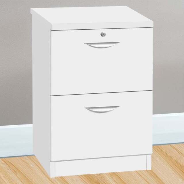 R White Cabinets 2 Drawer White Filing Cabinet - Size: 72.8 x 47.9 x 54cm - Wilko - image 1