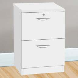 R White Cabinets 2 Drawer White Filing Cabinet - Size: 72.8 x 47.9 x 54cm - Wilko