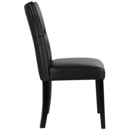 Living and Home Set of 2 Black Leather High Backrest Dining Chairs - Size: 92 x 45 x 54cm - Wilko - thumbnail 3