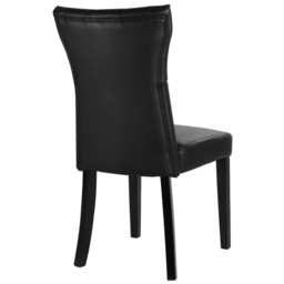 Living and Home Set of 2 Black Leather High Backrest Dining Chairs - Size: 92 x 45 x 54cm - Wilko - thumbnail 4