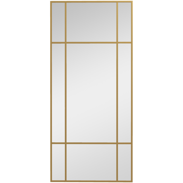 Portland Gold Tone Window Style Hanging Vanity Mirror 110 x 50cm - Wilko - image 1