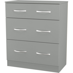 Crowndale Avon 3 Drawer Dusk Grey Deep Chest of Drawers Ready Assembled - Wilko - thumbnail 5