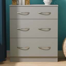 Crowndale Avon 3 Drawer Dusk Grey Deep Chest of Drawers Ready Assembled - Wilko - thumbnail 1