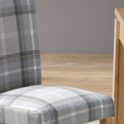 Karta Set of 2 Grey Check Dining Chair - Wilko - thumbnail 3