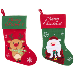 Santa/Reindeer Christmas Stocking - Wilko