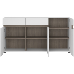 Florence Chelsea 3 Door 2 Drawer White Living Sideboard - Size: 42 x 164 x 86cm - Furniture to Go - Wilko - thumbnail 4