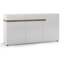 Florence Chelsea 3 Door 2 Drawer White Living Sideboard - Size: 42 x 164 x 86cm - Furniture to Go - Wilko - thumbnail 3