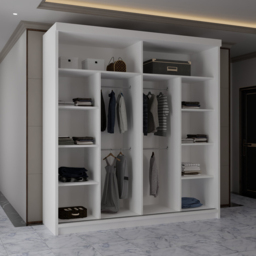 Sliding Wardrobes 4U 2 Sliding Door White Half Mirrored Wardrobe 203cm - Size: 2 Door - Wilko - thumbnail 5