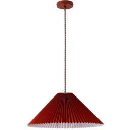 ValueLights Akira Burnt Orange Pleated Shade LED Pendant Light - Size: 113 x 53 x 53cm - Wilko