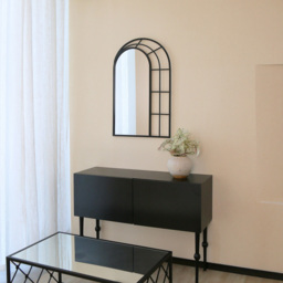 Charles Bentley Paris Black Arch Window Outdoor Wall Mirror 95 x 60cm - Size: 2.5 x 95 x 60cm - Wilko - thumbnail 7