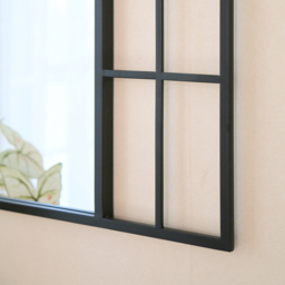 Charles Bentley Paris Black Arch Window Outdoor Wall Mirror 95 x 60cm - Size: 2.5 x 95 x 60cm - Wilko - thumbnail 6