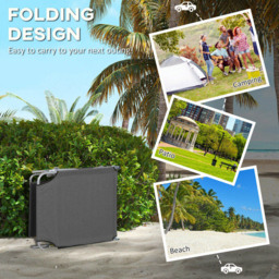 Outsunny Set of 2 Grey Adjustable Folding Sun Lounger - Size: 36 x 58 x 187cm - Wilko - thumbnail 6