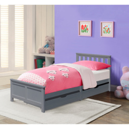 Comfy Living Single Grey Wooden Bed with 2 Drawer - Wilko - thumbnail 5