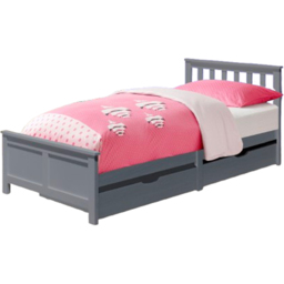 Comfy Living Single Grey Wooden Bed with 2 Drawer - Wilko - thumbnail 3
