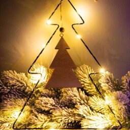 St Helens Black LED Metal Christmas Tree Silhouette - Size: 22 x 31cm - Wilko - thumbnail 4