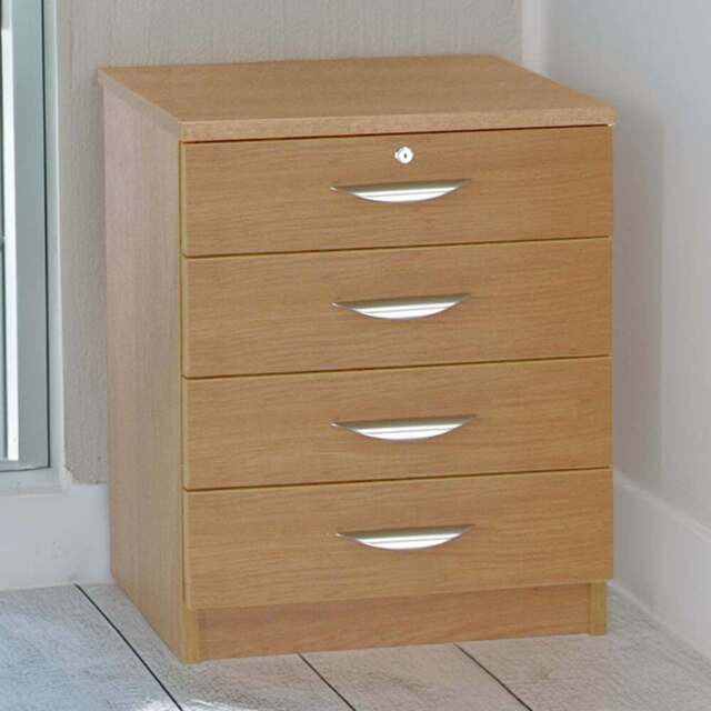 R White Cabinets 4 Drawer Brown Chest of Drawers - Wilko - image 1