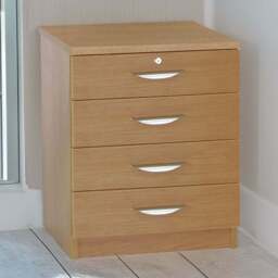 R White Cabinets 4 Drawer Brown Chest of Drawers - Wilko - thumbnail 1