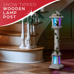 The Christmas Workshop 20 White LED Iridescent Wooden Lamp Post Light 85cm - Size: 85 x 17 x 17cm - Wilko - thumbnail 6