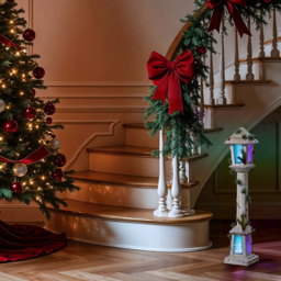 The Christmas Workshop 20 White LED Iridescent Wooden Lamp Post Light 85cm - Size: 85 x 17 x 17cm - Wilko - thumbnail 3