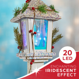 The Christmas Workshop 20 White LED Iridescent Wooden Lamp Post Light 85cm - Size: 85 x 17 x 17cm - Wilko - thumbnail 7