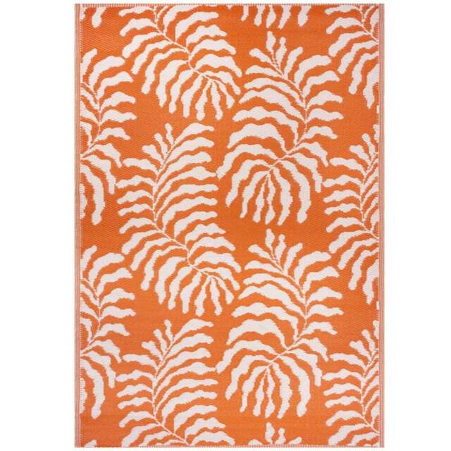 Furn Tocorico Orange Tropical Leaf Reversible Rug 120 x 180cm - Wilko - image 1