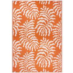 Furn Tocorico Orange Tropical Leaf Reversible Rug 120 x 180cm - Wilko - thumbnail 1
