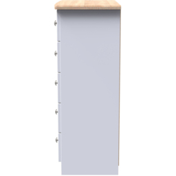 Crowndale Sussex 5 Drawer White Ash and Bardolino Oak Chest of Drawers Ready Assembled - Wilko - thumbnail 5
