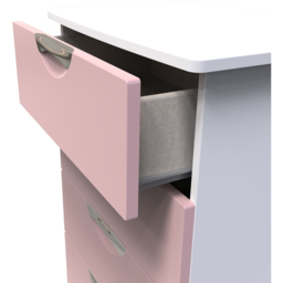 Crowndale Camden 4 Drawer Kobe Pink and White Midi Chest of Drawers Ready Assembled - Kobe Pink & White - Wilko - thumbnail 7