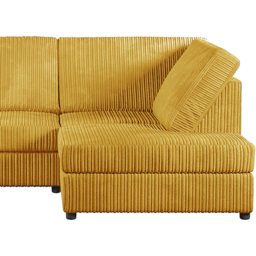 Luxor 4 Seater Mustard Jumbo Cord Full Back Right Hand L Shape Corner Sofa - Yellow - Wilko - thumbnail 5