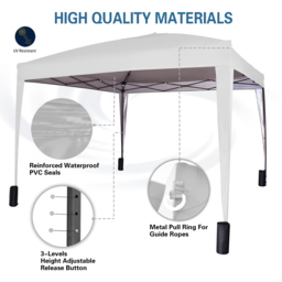 White Pop Up Outdoor Canopy Tent with Removable Sidewalls 3 x 3m - MCC - Wilko - thumbnail 6
