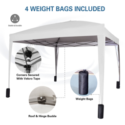 White Pop Up Outdoor Canopy Tent with Removable Sidewalls 3 x 3m - MCC - Wilko - thumbnail 7