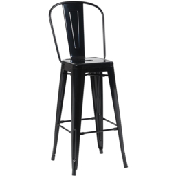 FWStyle Black Gloss Metal Bar Chair 4 Pack - Size: Set of 4 - Wilko - thumbnail 3