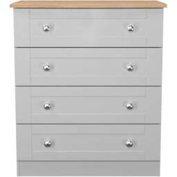 Crowndale Sussex 4 Drawer Grey Ash and Bardolino Oak Chest of Drawers Ready Assembled - Grey Ash & Bardolino Oak - Wilko - thumbnail 3