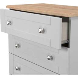 Crowndale Sussex 4 Drawer Grey Ash and Bardolino Oak Chest of Drawers Ready Assembled - Grey Ash & Bardolino Oak - Wilko - thumbnail 7