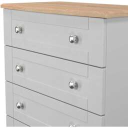 Crowndale Sussex 4 Drawer Grey Ash and Bardolino Oak Chest of Drawers Ready Assembled - Grey Ash & Bardolino Oak - Wilko - thumbnail 6