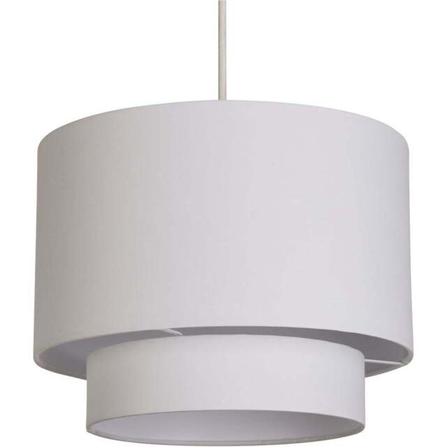Lighting Collection Alina 2 Tier Crisp White Cotton Ceiling Shade - Size: 23 x 30 x 30cm - Wilko - image 1