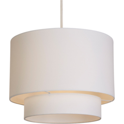 Lighting Collection Alina 2 Tier Crisp White Cotton Ceiling Shade - Size: 23 x 30 x 30cm - Wilko - thumbnail 4