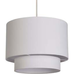 Lighting Collection Alina 2 Tier Crisp White Cotton Ceiling Shade - Size: 23 x 30 x 30cm - Wilko