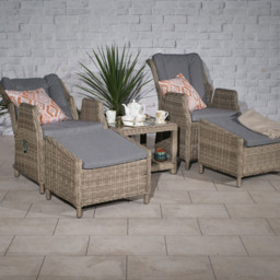 Royalcraft Wentworth 2 Seater Grey Deluxe Gas Reclining Lounge Set - Black - Wilko - thumbnail 7