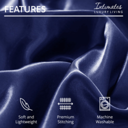 Intimates Double Navy Satin Bedding Set - Blue - Wilko - thumbnail 7