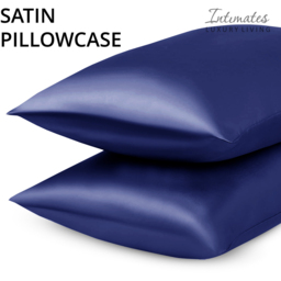 Intimates Double Navy Satin Bedding Set - Blue - Wilko - thumbnail 6