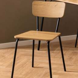 Florence Peru Set of 4 Oak and Steel Dining Chairs - Brown - Furniture To Go - Wilko