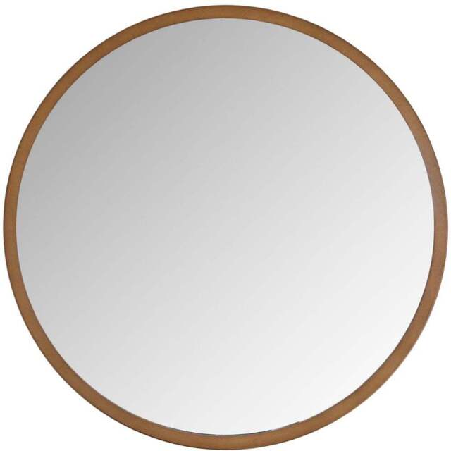Yearn Bronze Classic Round Wall Mirror 50cm - Brown - Wilko - image 1