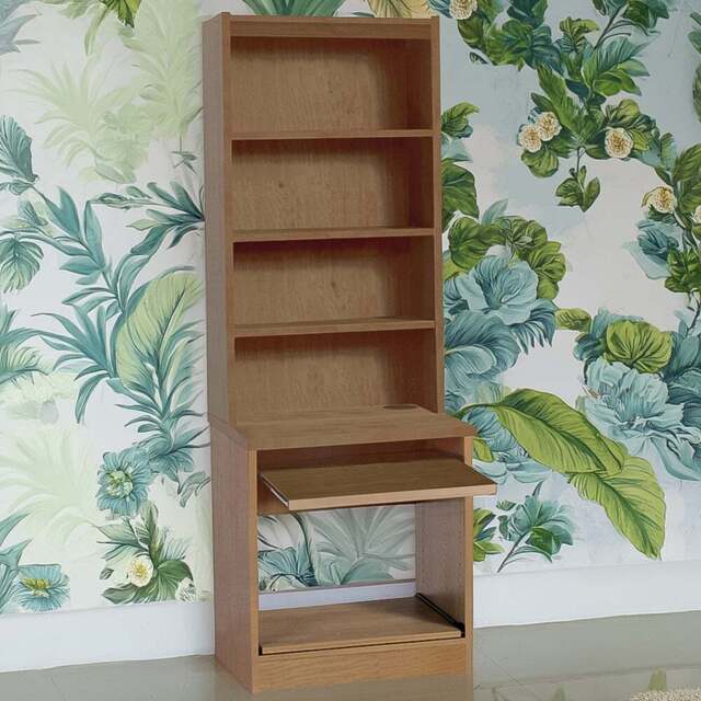 R White Cabinets 4 Shelf Printer Desk Stand with Hutch Brown - Size: 182.8 x 60 x 54cm - Wilko - image 1